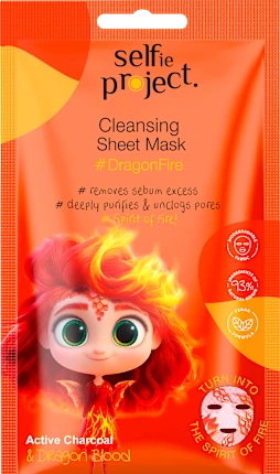 Selfie Project Cloth mask Cleansing DragonFire, 1 pc
