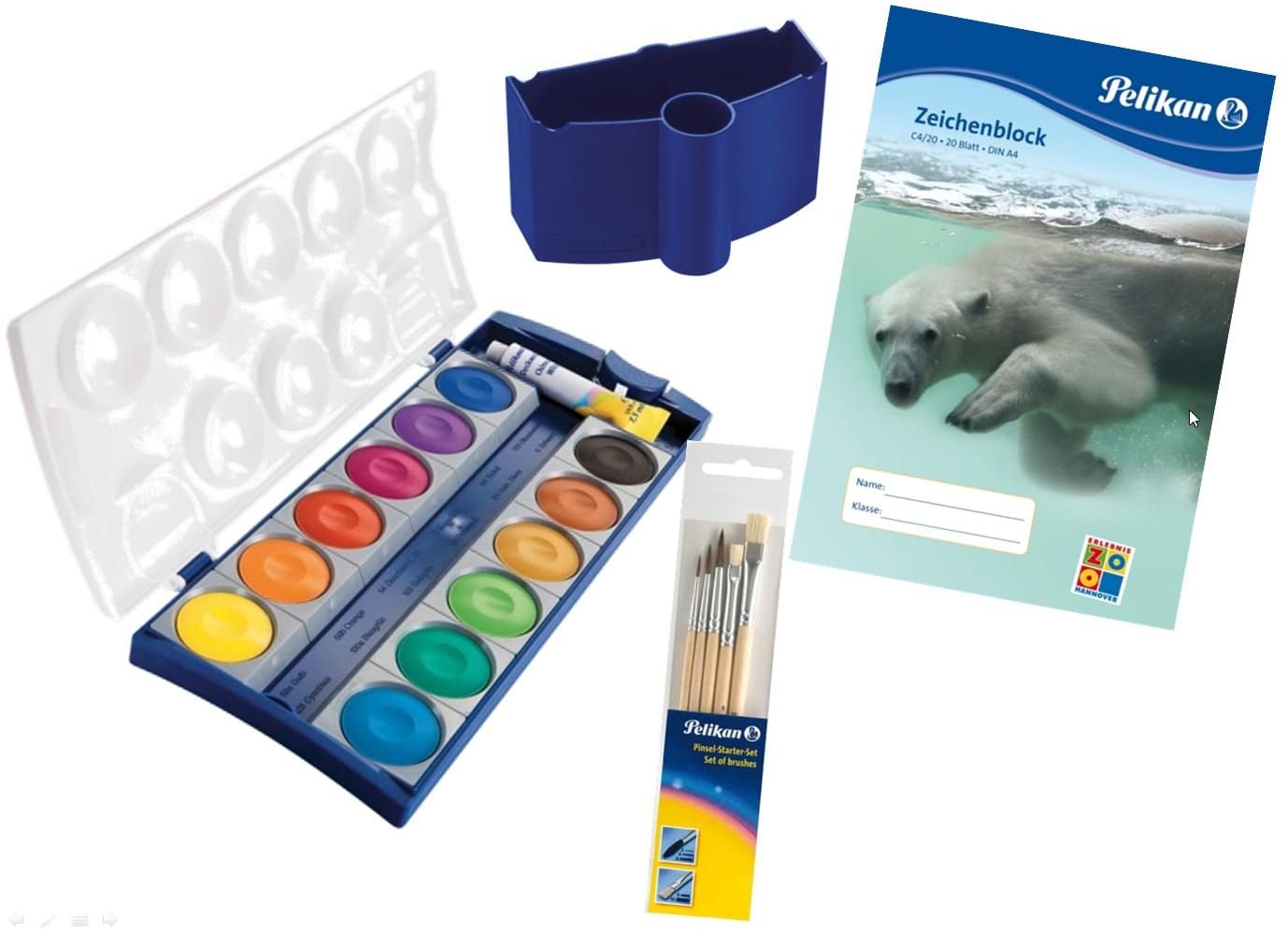 Pelikan Din 5023 Opaque Paint Box Set K12, 12 Colours And 1 Tube Opaque Whi