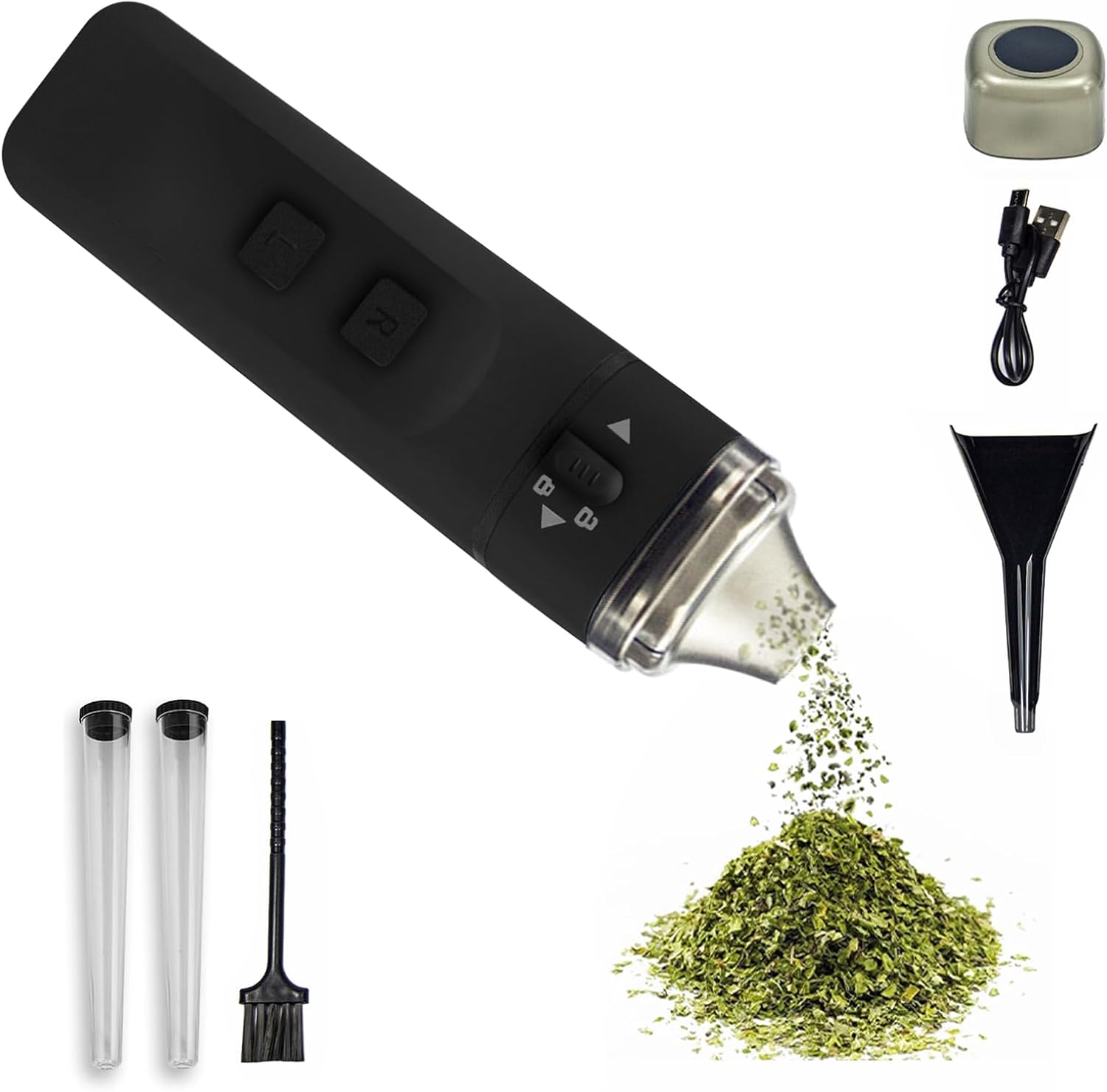 CISSIYOG Electric Grinder, Portable Hand Dust with Rechargeable and Easy to Clean, Electric Grinder for Spices and Various Plants and Flowers etc