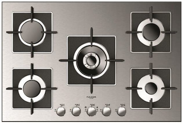 Fulgor Milano Fulgor – Hob Gas FSH DWK XX Stainless Steel 775 g 77 cm