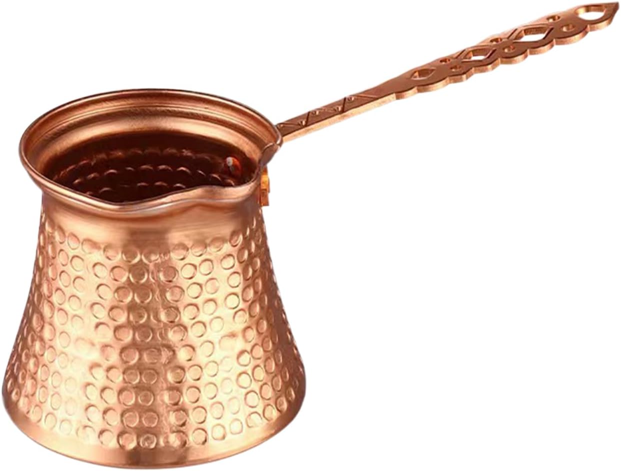 Turkish Coffee Pot Copper with Long Handle 317 ml Copper Jug Turkish Coffee Arabic Mocha Pot Turkish Cafe 12 x 9 x 8 cm Hammered Handmade Copper Coffee Pot Turkish Coffee Pot