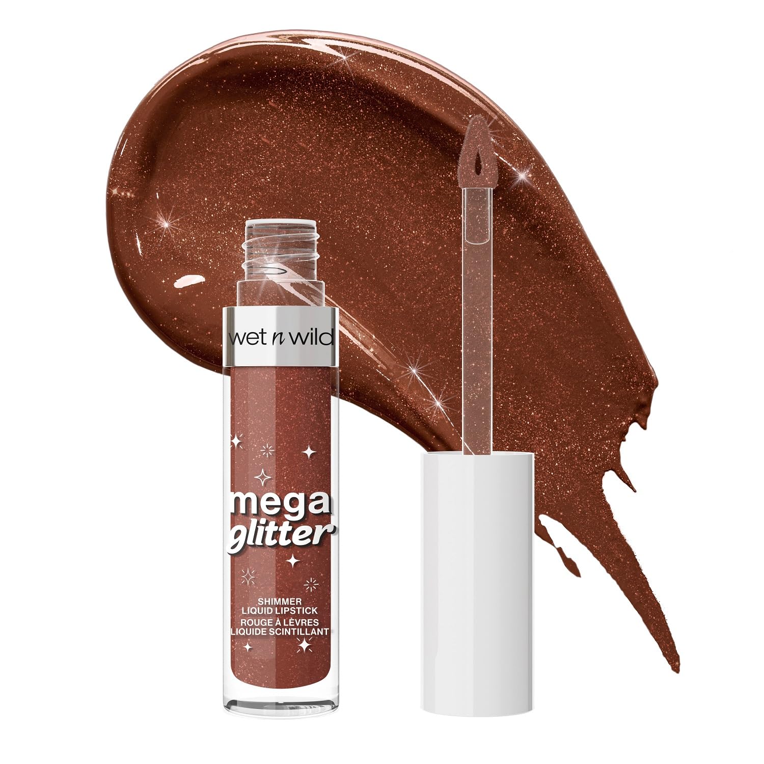 Wet n Wild Mega Glitter Shimmer Liquid Lipstick, Glitter Lipstick, Light Formula with Vitamin E for Nourished Lips, Comfortable to Wear, Hear Me Out