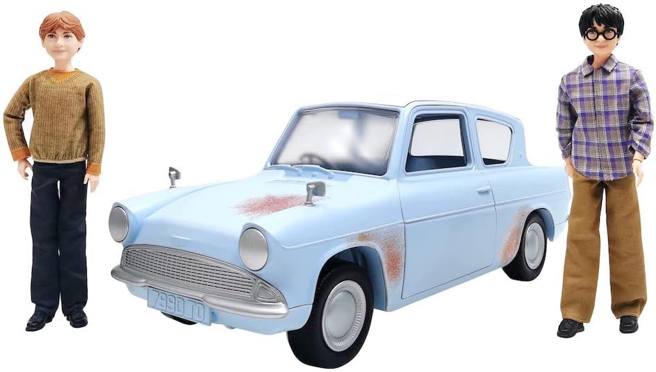 Mattel Harry Potter and Ron Weasley in Flying Car, Play Set with 2 Dolls and 1 Toy Car, Toy for Children from 6 Years, HHX03