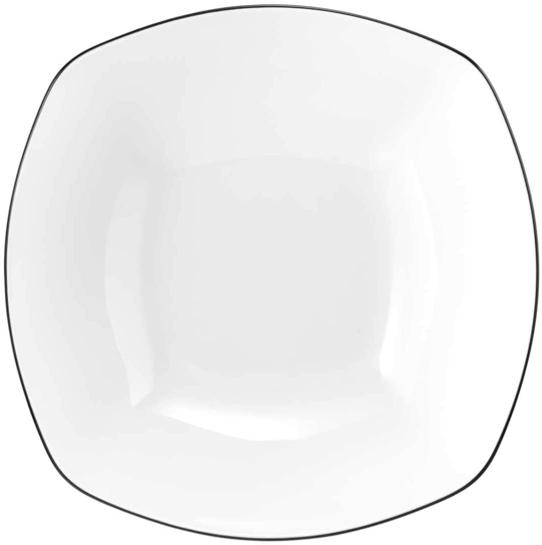 Seltmann Weiden Seltmann Lido Black Line 001.755572 Square Bowl, 24.5 cm x 24.5 cm, Black