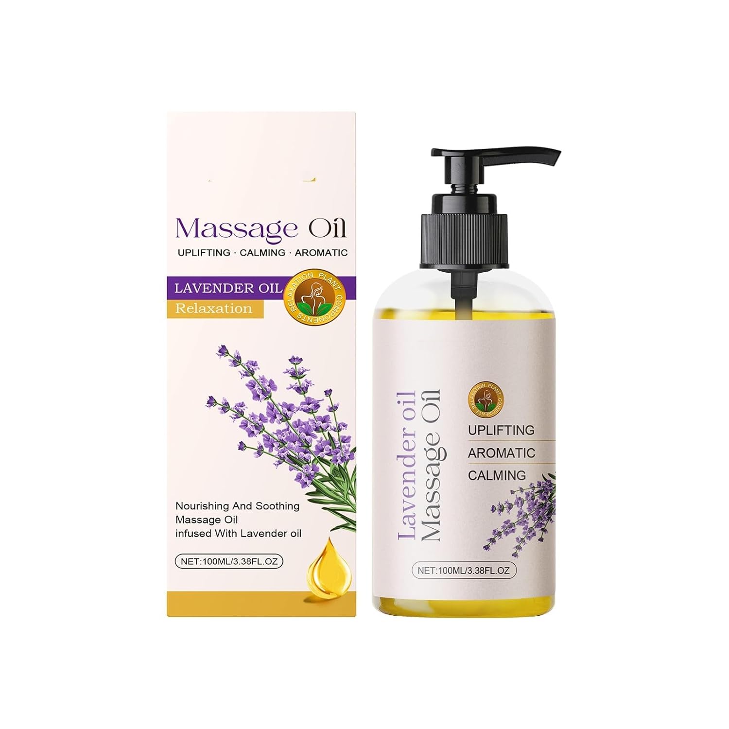 Generic KhE768 Massage Oil for Muscles with Soothing Effect on Joints and Muscles, Body Oil 100 ml (White, 4 x 4 x 13.1 cm)