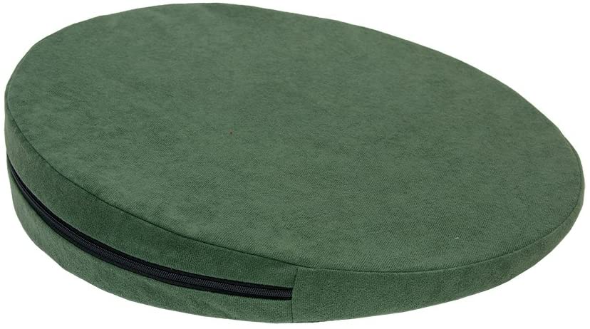 Teckmedi Wedge Cushion, Round, Diameter 36 Cm, 100% Cotton Cover Green Cushion Seat 