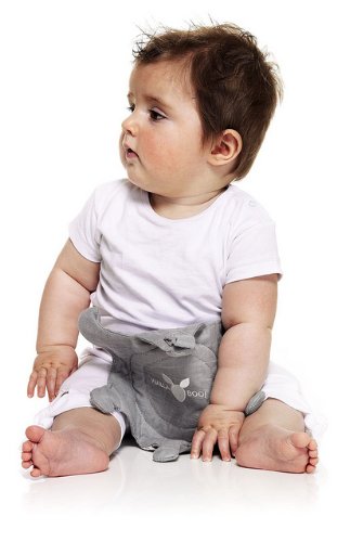 Wallaboo 2-in-1 Dummy Blanket and Blanket Lightweight Cotton Grey