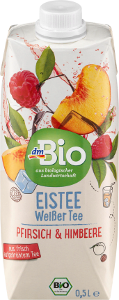 dmBio Iced tea, white tea with Peach & Raspberry, 500 ml