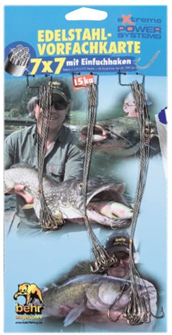 Wurmbaden Steel steel leader Rig Set 7x7 Predator Lure Leader Cards for Zander Perch