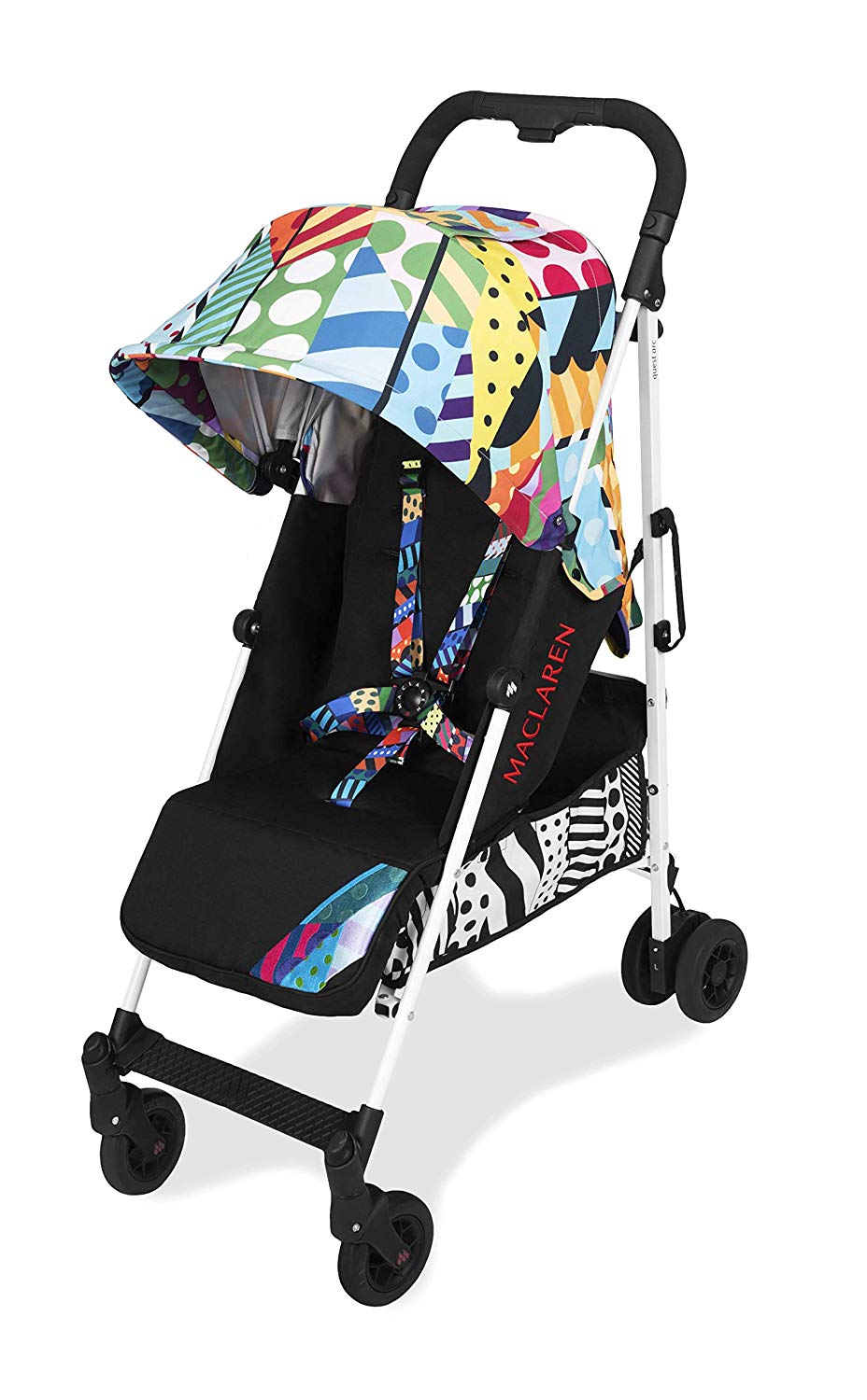 Maclaren Quest arc Jason Woodside Buggy - For newborn+, lightweight, compact, full features. Easy to steer, fold and carry. Extended canopy, adjustable seat. Accessories included
