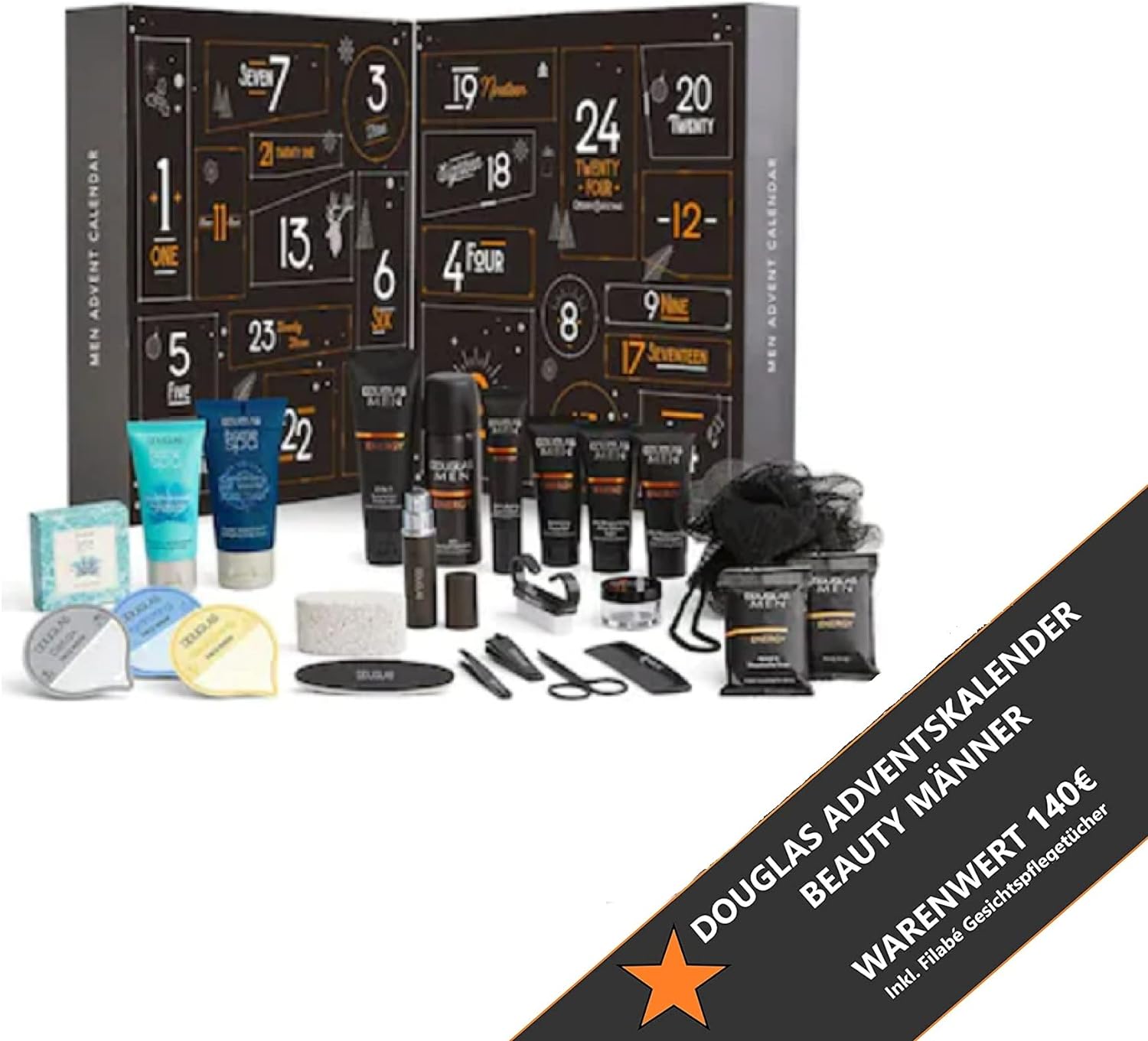 Douglas Kalender Douglas Advent Calendar 2022 Men Beauty Classic Edition 24 Care Beauty Cosmetics Advent Calendar for Men Christmas Calendar Value 140 € Men