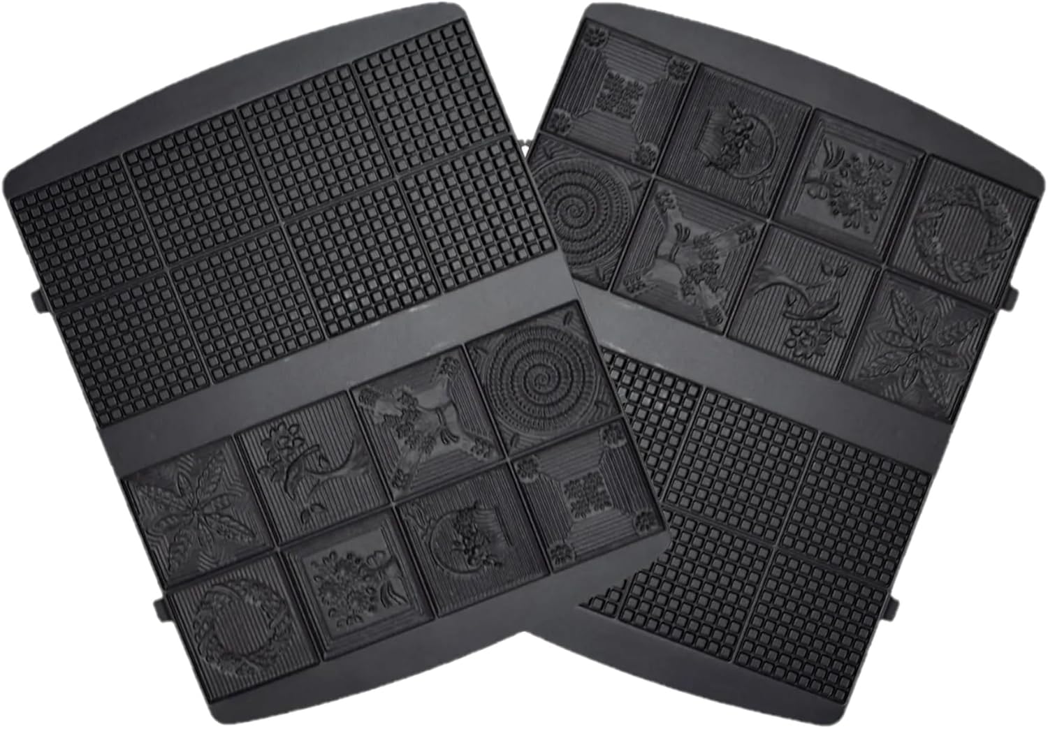 Syntrox Germany Interchangeable Plates for Multimaker ZN-2000W, Non-Stick Coating, Many Uses, Stainless Steel, Replacement Plates, Spare Parts, Multimaker (Cinnamon Waffle Iron)