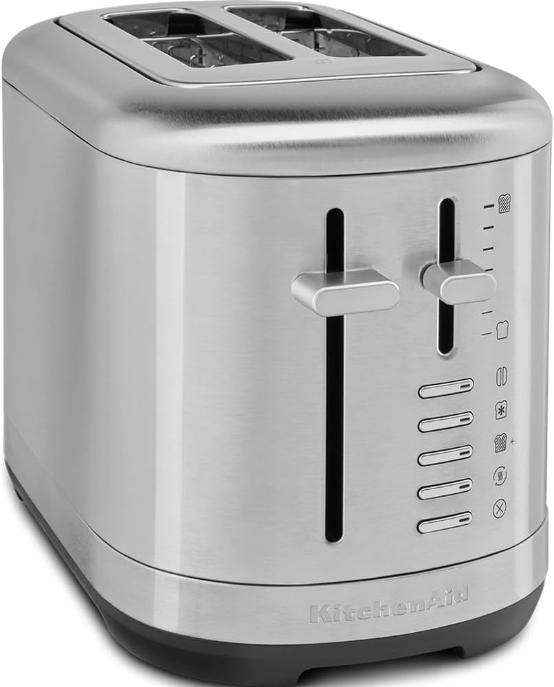 KitchenAid Toaster for 2 slices - retro design toast machine - 7 different functions - stainless steel colour