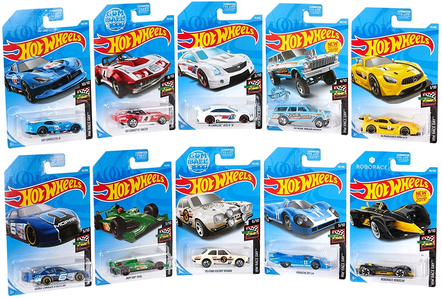 Hot Wheels Gjk03 Mini Collection Cars 1: 64 Scale Race Day Bundle Multicolo