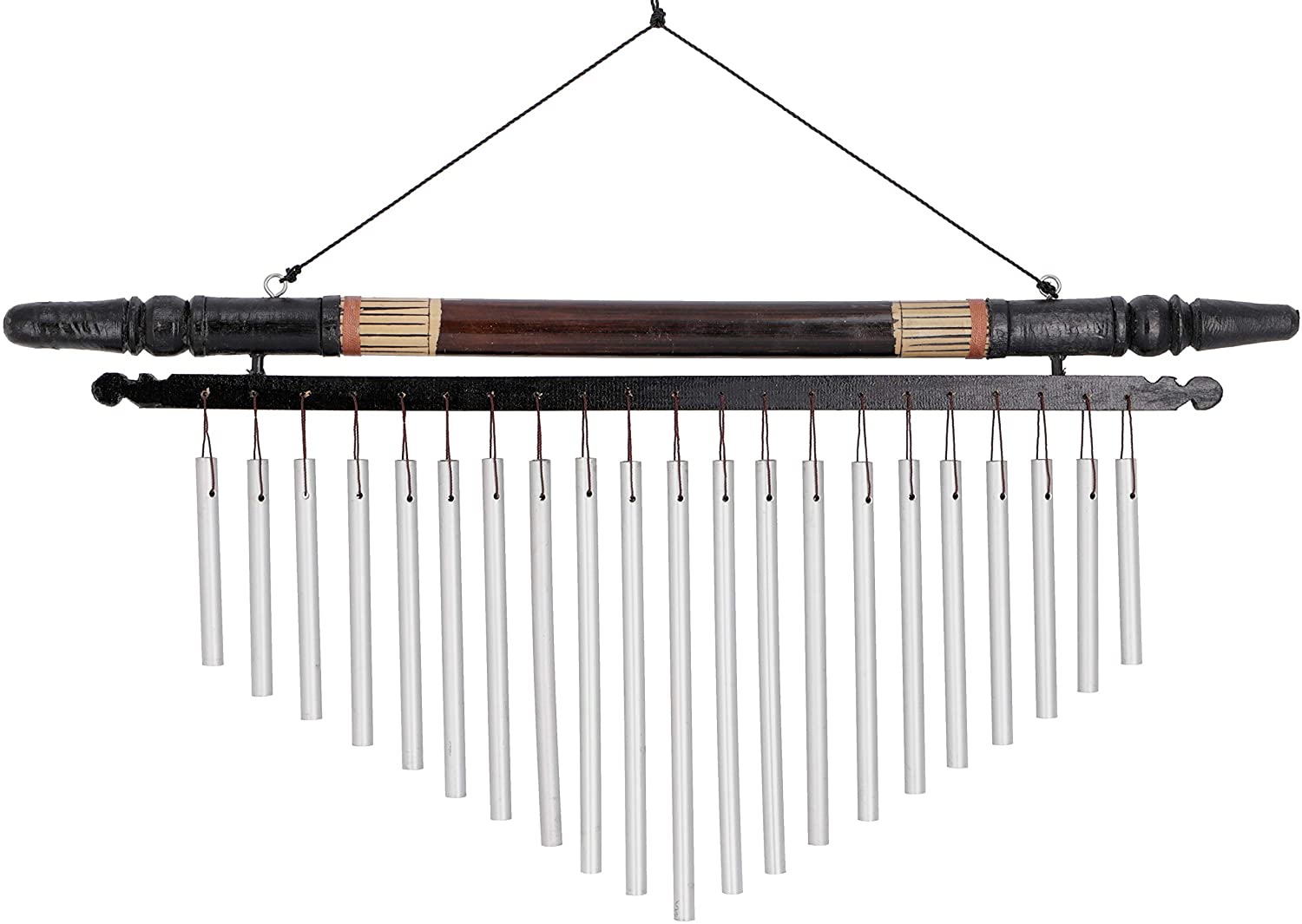 Guru-Shop Aluminium Wind Chime With Carving Version 1 25 X 50 X 2 Cm Wind C