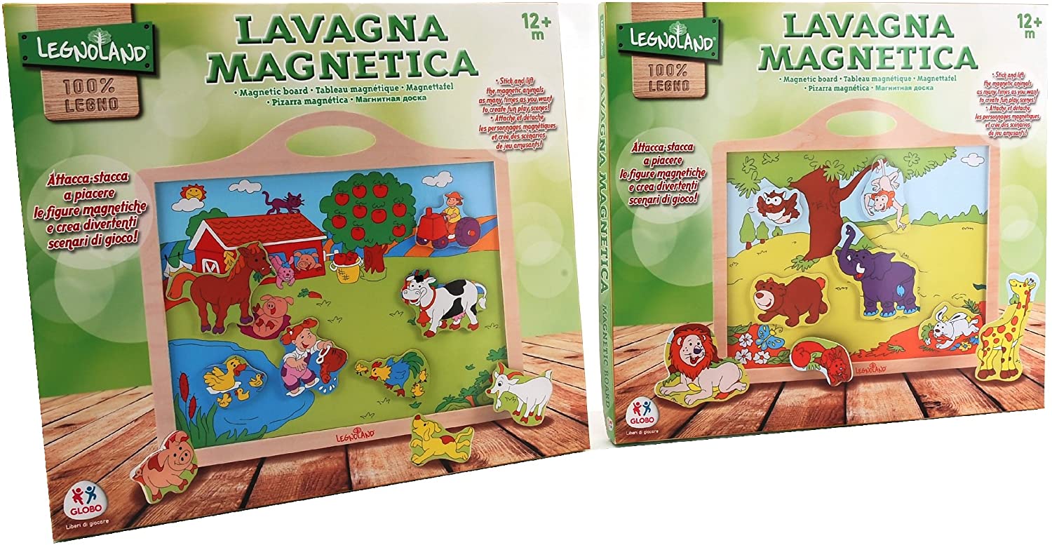 'Globo Toys GLOBO37716 Legnoland Wooden Magnetic Board with 8 and 9 Tier