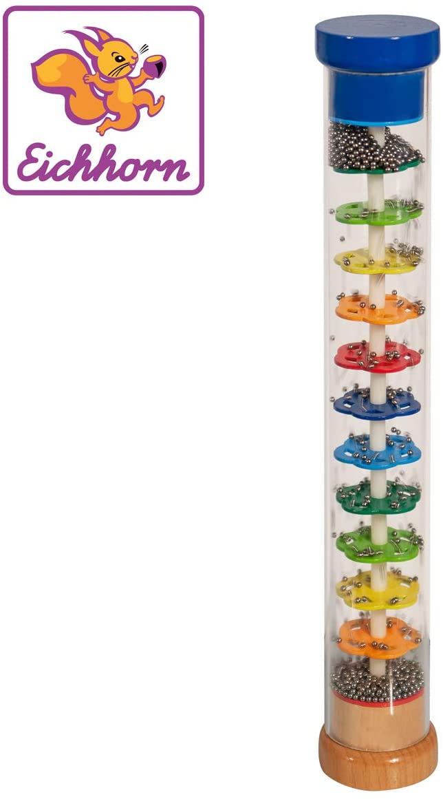 Eichhorn 100003446 Rainmaker Solid Wood Plastic Tube with Metal Balls 32 x 5 cm