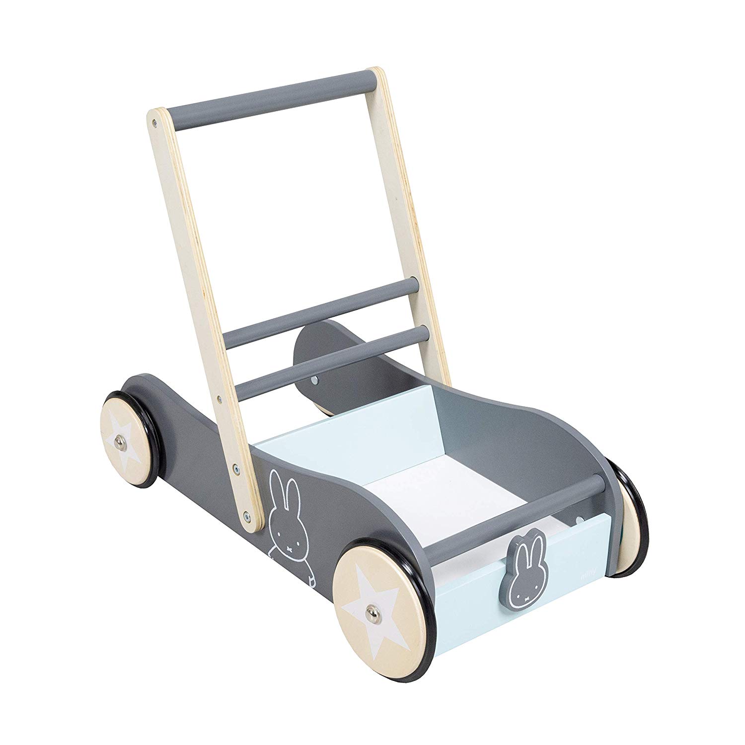 Roba Walker, Match and Wooden Baby Walker With Brakes, Various Styles, Doll Pram, Scarlet