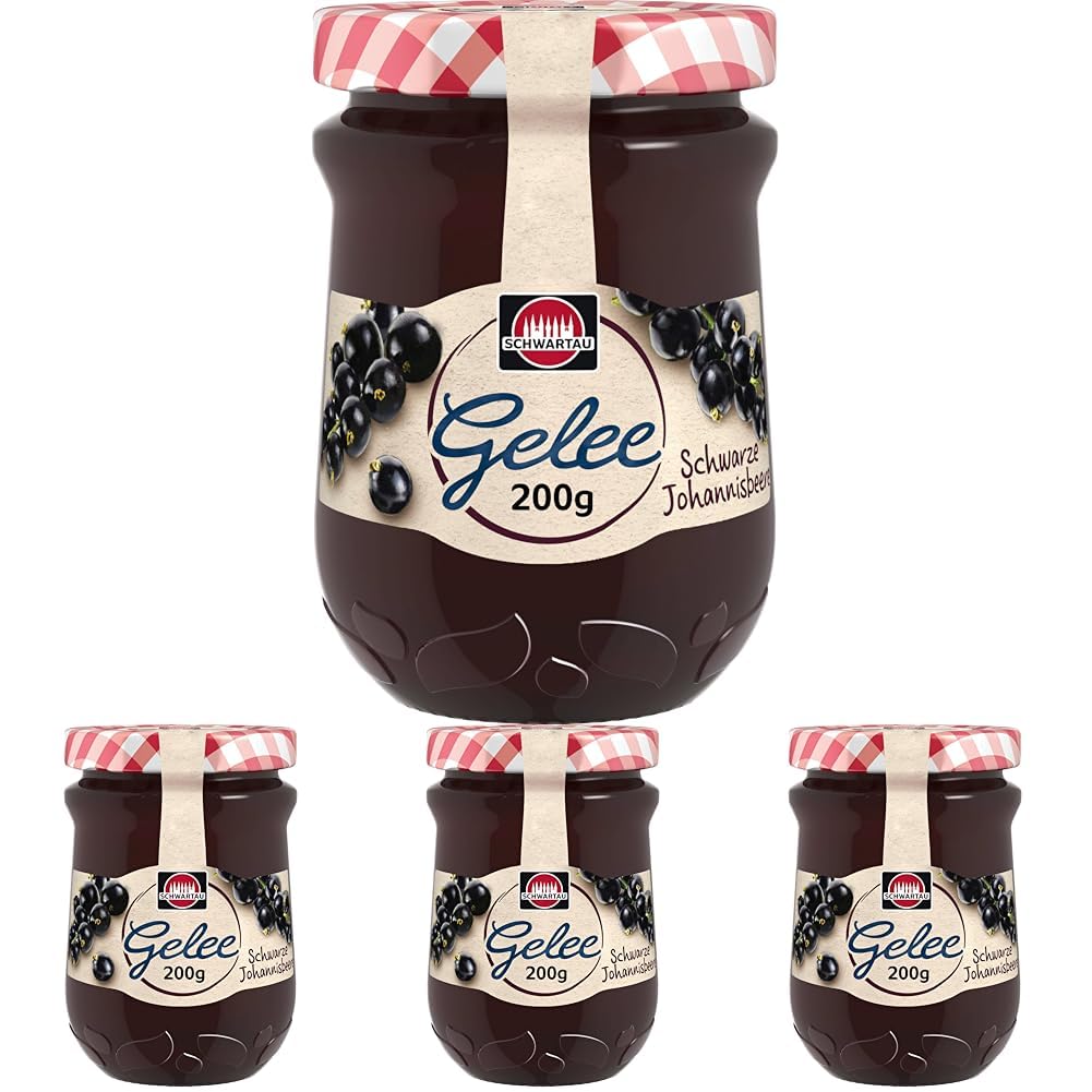 Schwartau Black Currant Jelly Fruit Juice 200g (Pack of 4)