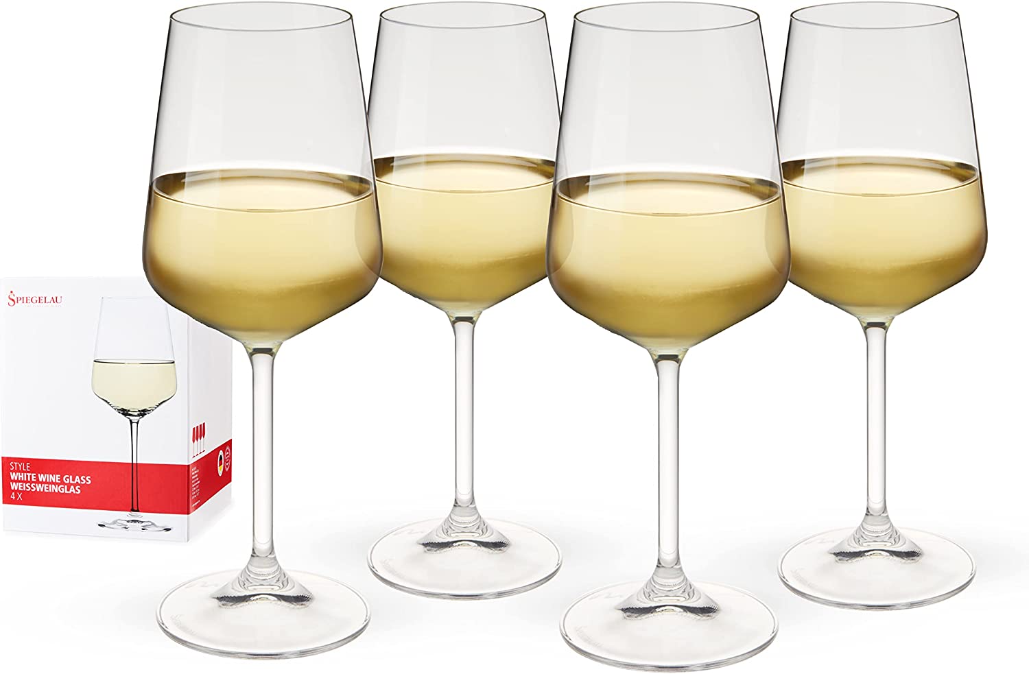 Spiegelau & Nachtmann Spiegelau 4670182 17.8 x 17.8 x 23.2 cm Style White Wine Glass, Set of 4, Transparent