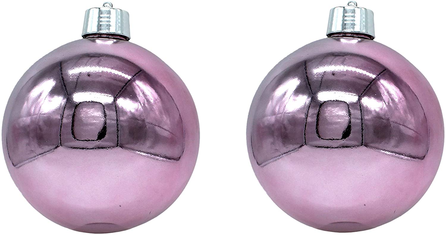 DARO DEKO DARO Decorative Christmas Baubles XXL Diameter 20 cm Set of 2 Glossy Pink