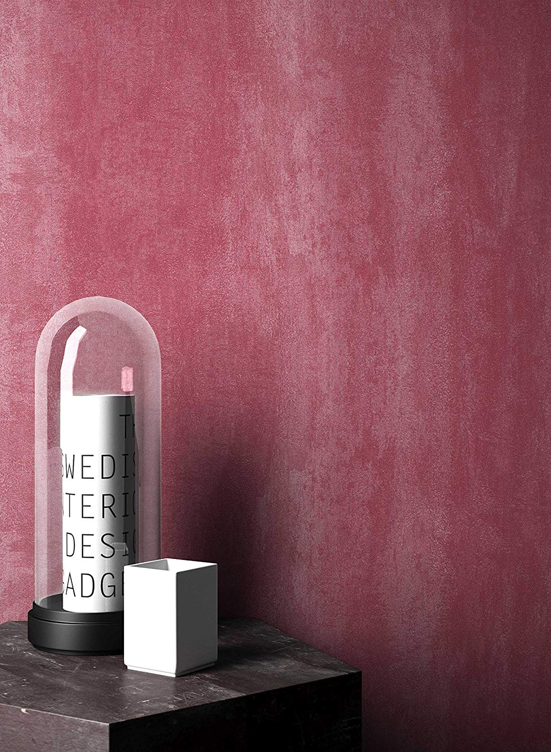 Newroom Design Newroom Wallpaper Stripes Red Striped Lines Modern Wallpaper Border/Gold No