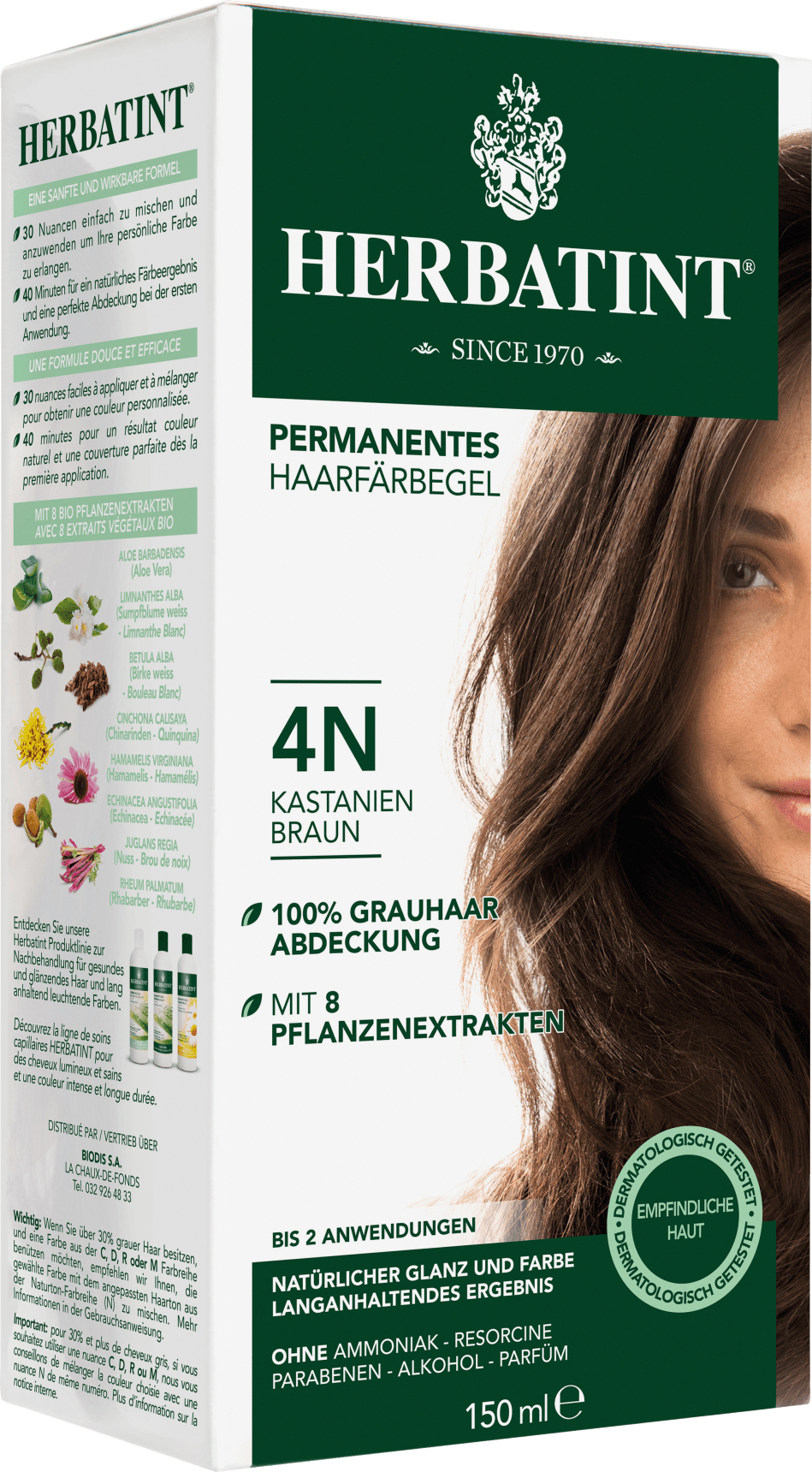 Herbatint Hair Color Gel Maroon 4N, 1 Pcs