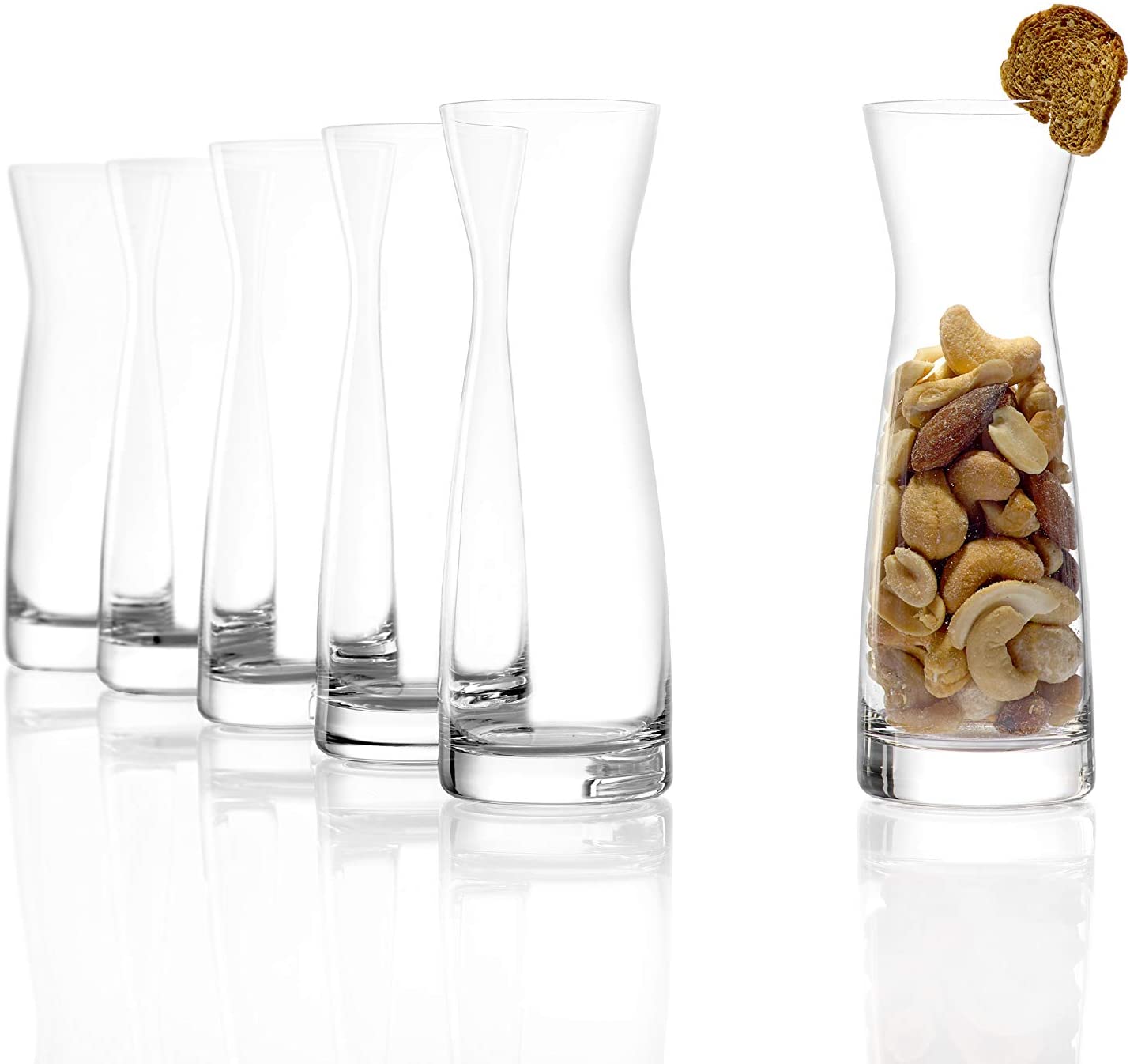 STÖLZLE LAUSITZ Carafes Set of 6 Series Universal Version S 100 ml I Glass Spirit Carafe I Milk Carafe I Made of Fine Crystal Glass I Break-resistant and Dishwasher Safe