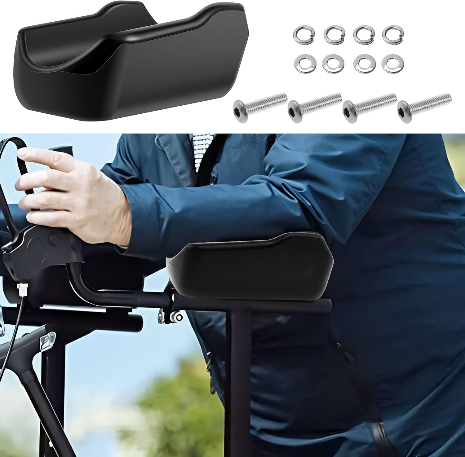 KTCINA Rollator Armrest Pad 18 x 12 x 8 cm Soft Durable Stand Up Rollator Armrest Pad Armrest for Upright Walkers Padded Armrest for Seniors