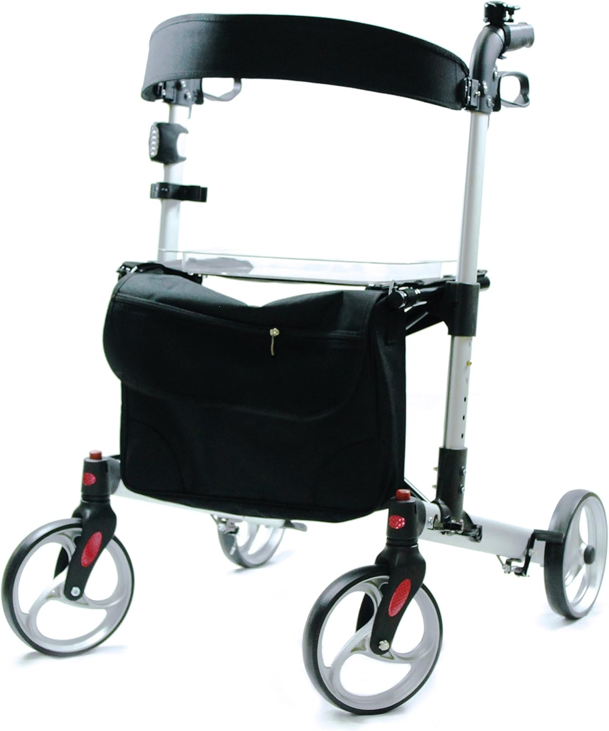 Dr. Junghans Medical Premium Rollator Aluminum Silver Adult Foldable Maximum Load 136 kg