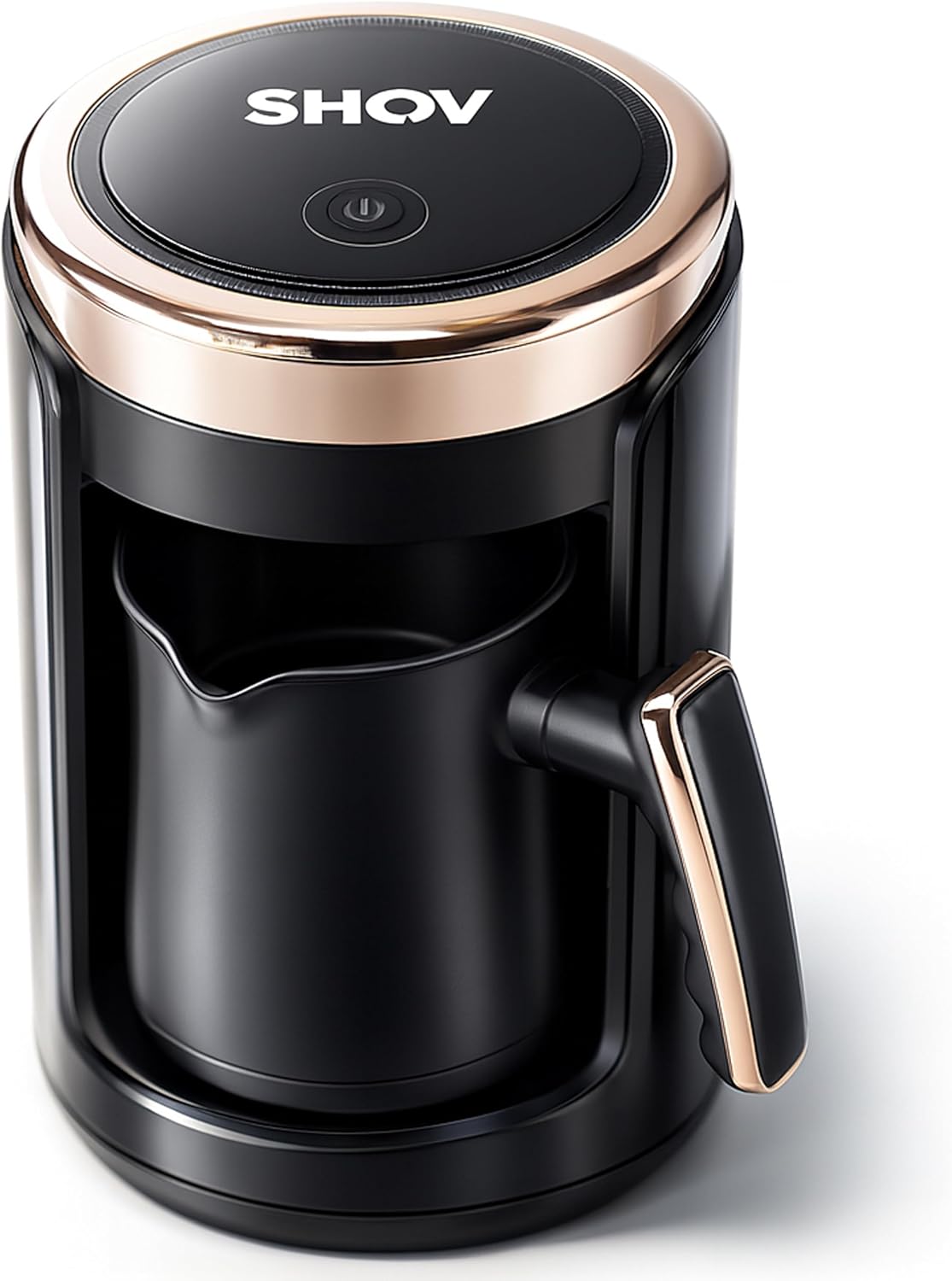 Shov Electric Mocha Cooker - Turkish Coffee Pot, 250ml, 600W, Overheating Protection, Stainless Steel Heating Element, Quick Preparation, for 1-4 Cups, Modern Design