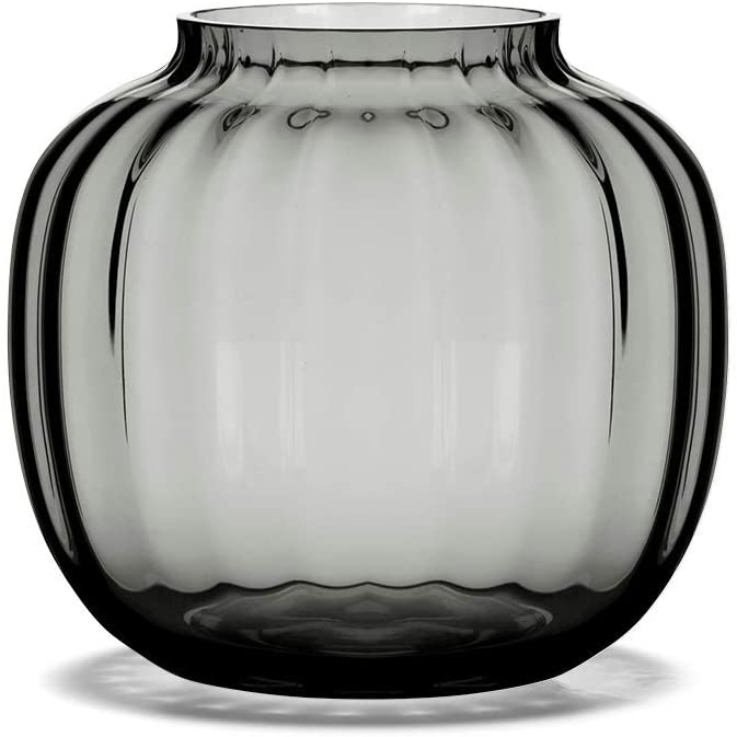 Holmegaard Primula Vase, Glass, Fumo, 14.5 x 14.5 x 12.5 cm
