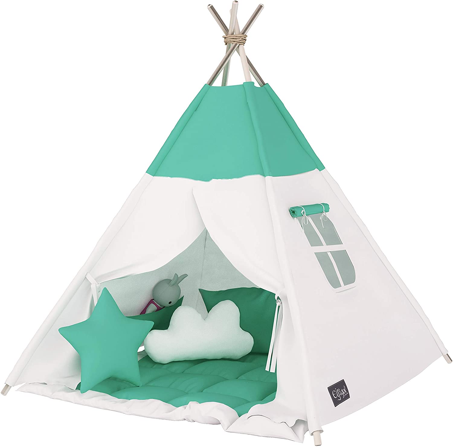 Elfique new Tipi Indian Tent play Tent Double Padded Blanket (Tent with Bla