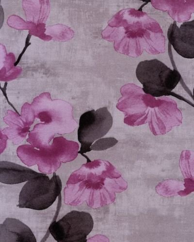 galerie-24 15705 ? Idyllia Black, Grey & Purple Floral Gallery Wallpaper