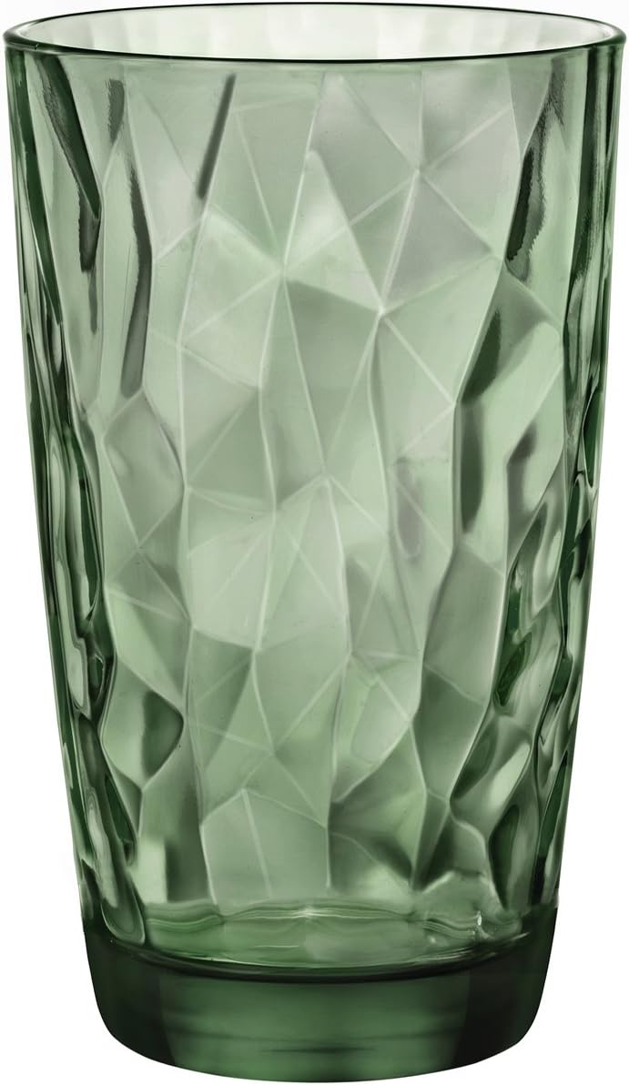 Bormioli Rocco Diamond Ocean Blue Long Drink Glasses 470ml Glass Set of 6 Blue, Green, 470ml
