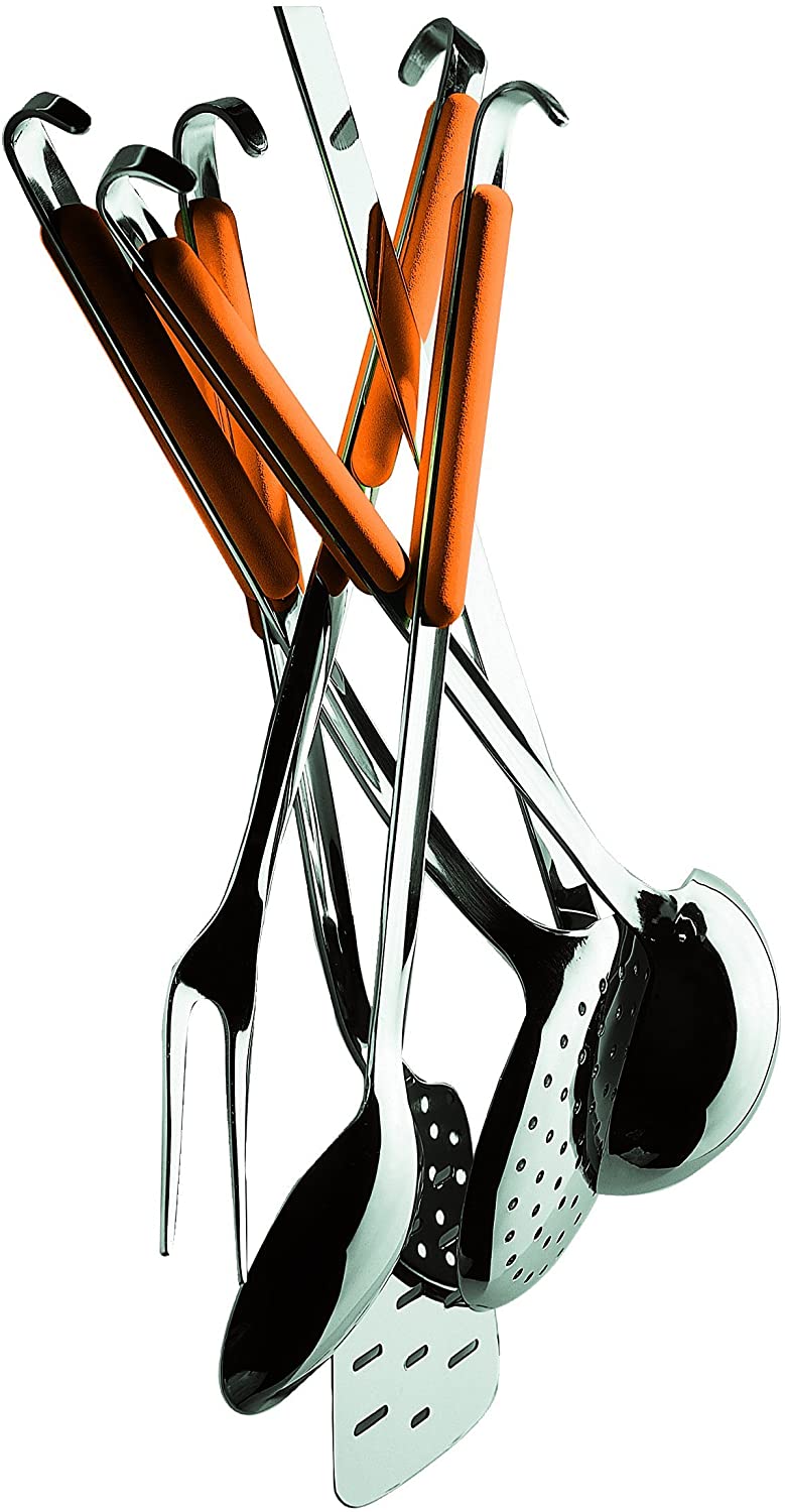 Mepra Stainless Steel Due Sparkling Wine Cooler, Fantasia, with hook, Set of 6, Orange