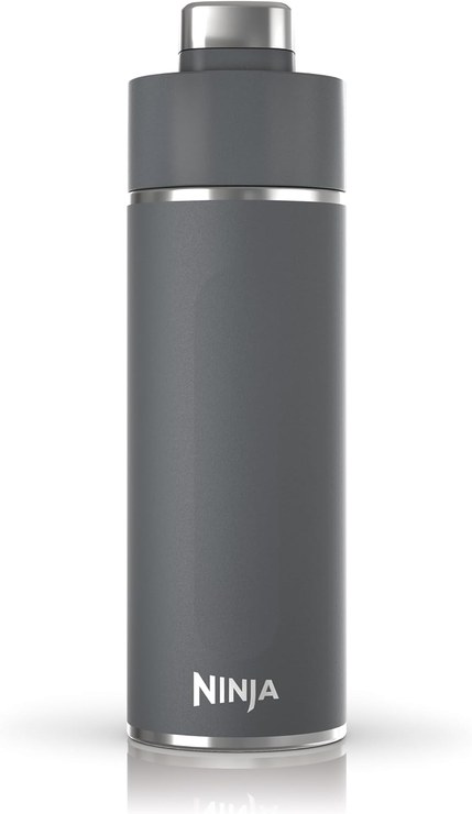 Ninja Thirsti Water Bottle Travel Mug to Go 18oz Leakproof Lid for Carbonated Hot & Cold Drinks Triple Insulated Travel Bottle Stainless Steel Bottle Gray DW1801EUUKGY