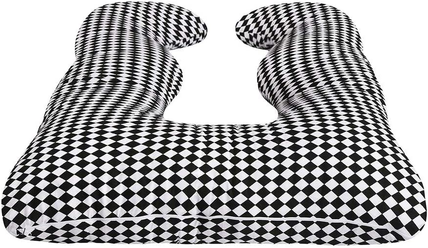 LULANDO Pregnancy Pillow Positioning Pillow Side Sleeper Pillow U-Shape (130 x 100 cm) for Sleeping, Relaxing and Breastfeeding, Black Diamonds / White, Cotton, 130 x 100 cm