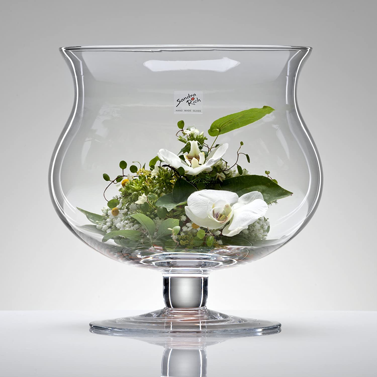 Sandra Rich Glass Vase Xl Glass Table Vase Flower Vase With Base 26 Cm