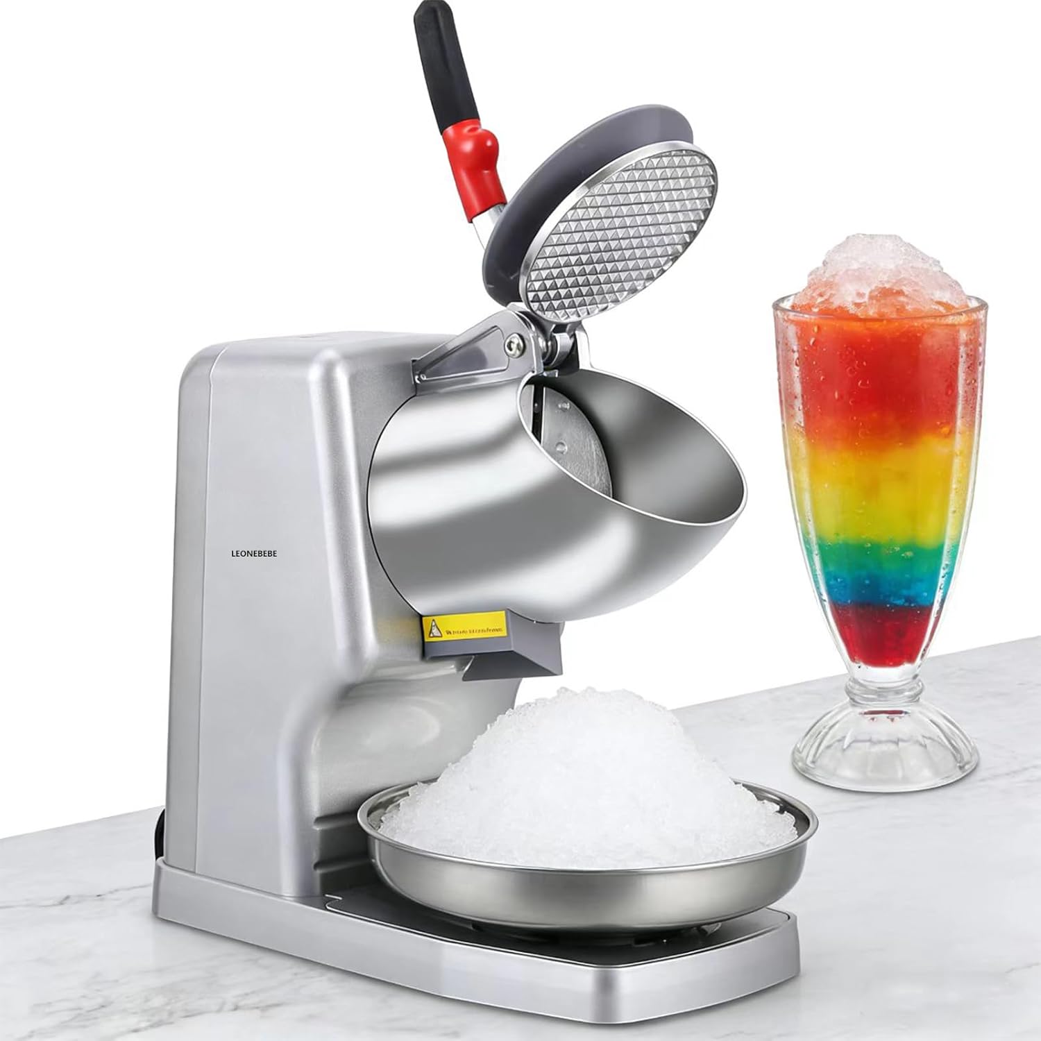 Electric Ice Breaker with 2 Blades 65kg/h 300W 220V Snow Cones Cocktail Household Commercial Silver