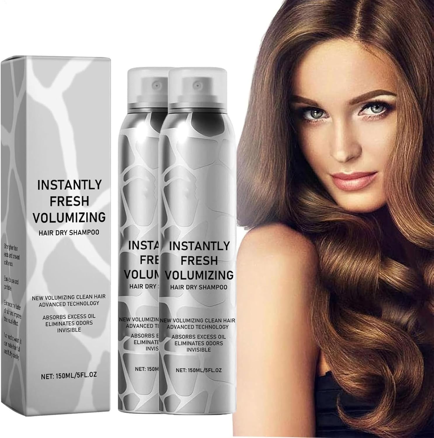 Dry Shampoo Volume, Hair Care Spray Without Rinsing, Hair Shampoo Against Dry For Travel, Sports, Volumising Dry Shampoo Spray, Hair Instantly Freshes Volumising Hair Dry Shampoo, 150 ml x 2