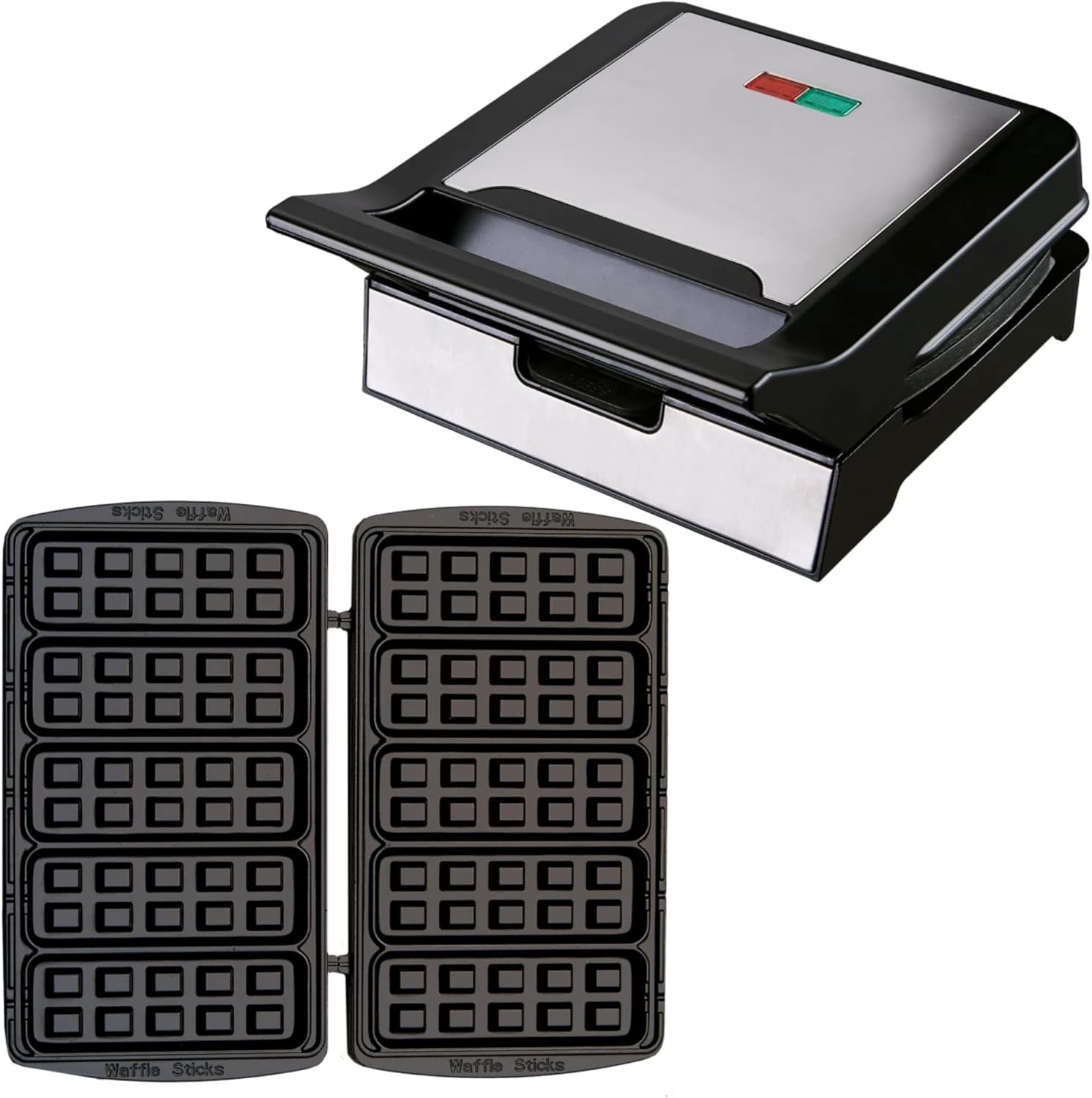 Syntrox Germany Syntrox Waffle Sticks Maker with Removable Plates, 1400 Watt, Stainless Steel, Quick Heating, Non-Stick Coating, Various Removable Plates, Multifunctional Device