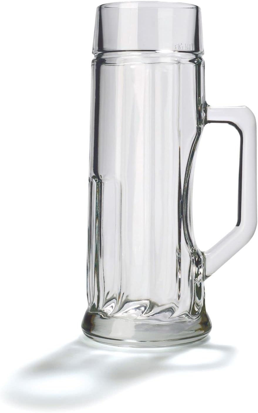 Stölzle Lausitz Stölzle Oberglas Premium Ribbed Beer Mugs / Set of 6 Beer Mugs 0.3 LETRES / Stable Beer Jug / Beer Glasses 0.3 Lites Made of Soda Lime Glass / Beer MUG 0.3 L Dishwasher Safe