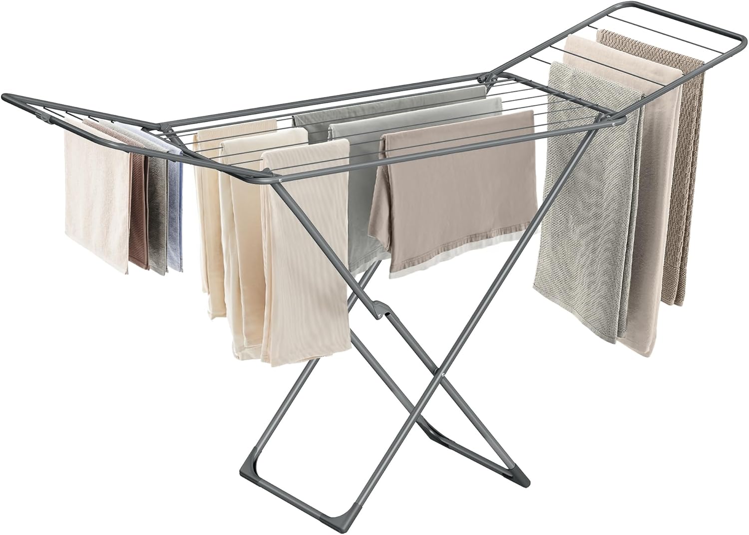 SONGMICS Store SONGMICS LLR540G01 Folding Clothes Airer, Freestanding, for Indoor and Outdoor Use for Bedding and Clothing, Gray