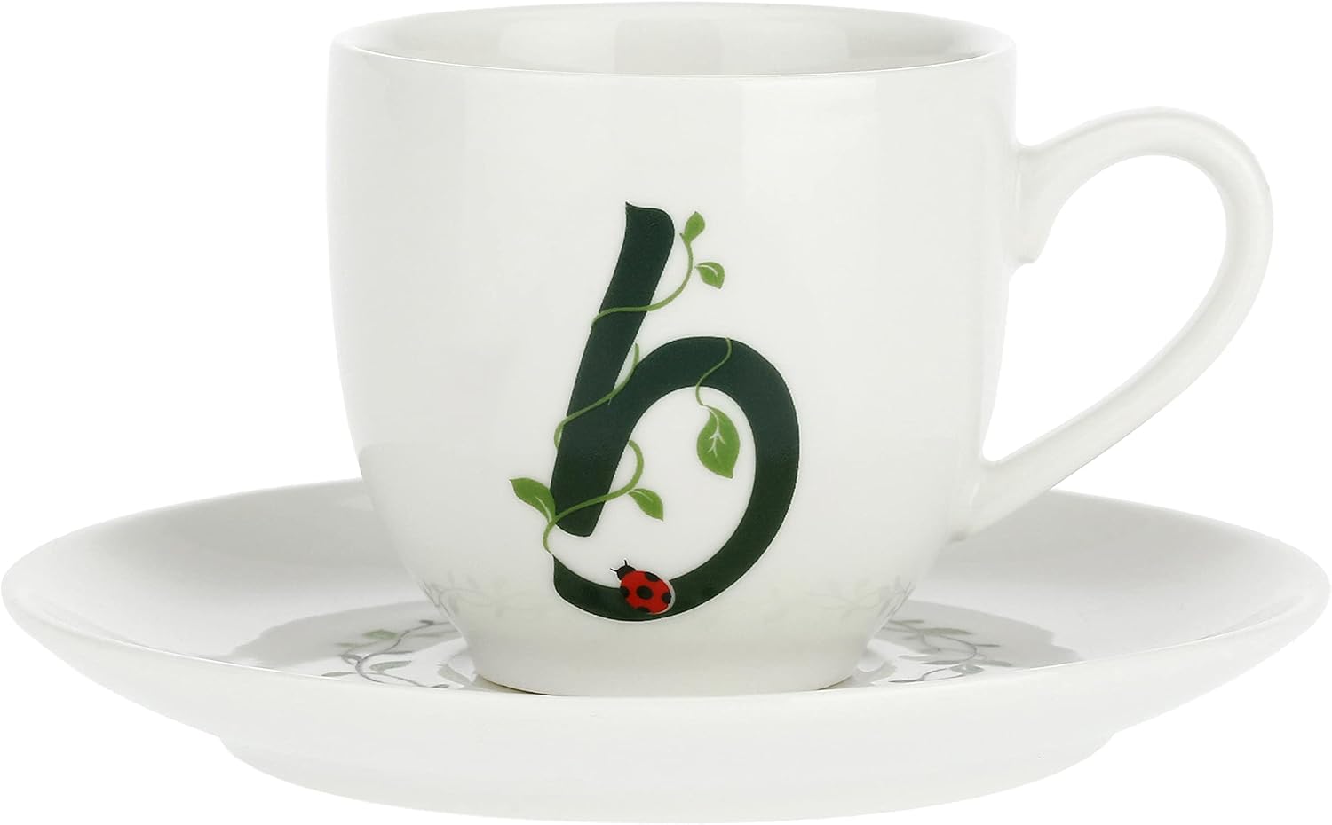 Porcellana Solotua Coffee Cup with Saucer Letter B 85 ml in Gift Box