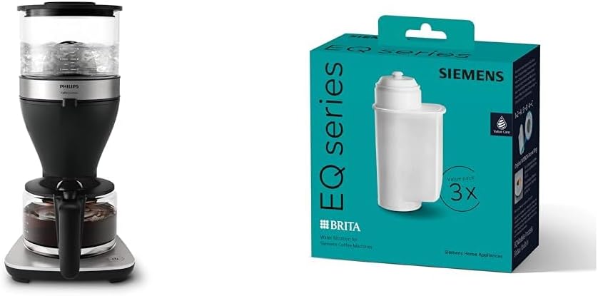 Philips Domestic Appliances Philips Filter Coffee Maker - 1.25 Litre Capacity, Up to 15 Cups & Siemens Brita Intenza Water Filter TZ70033A, Reduces Limescale Content of Water