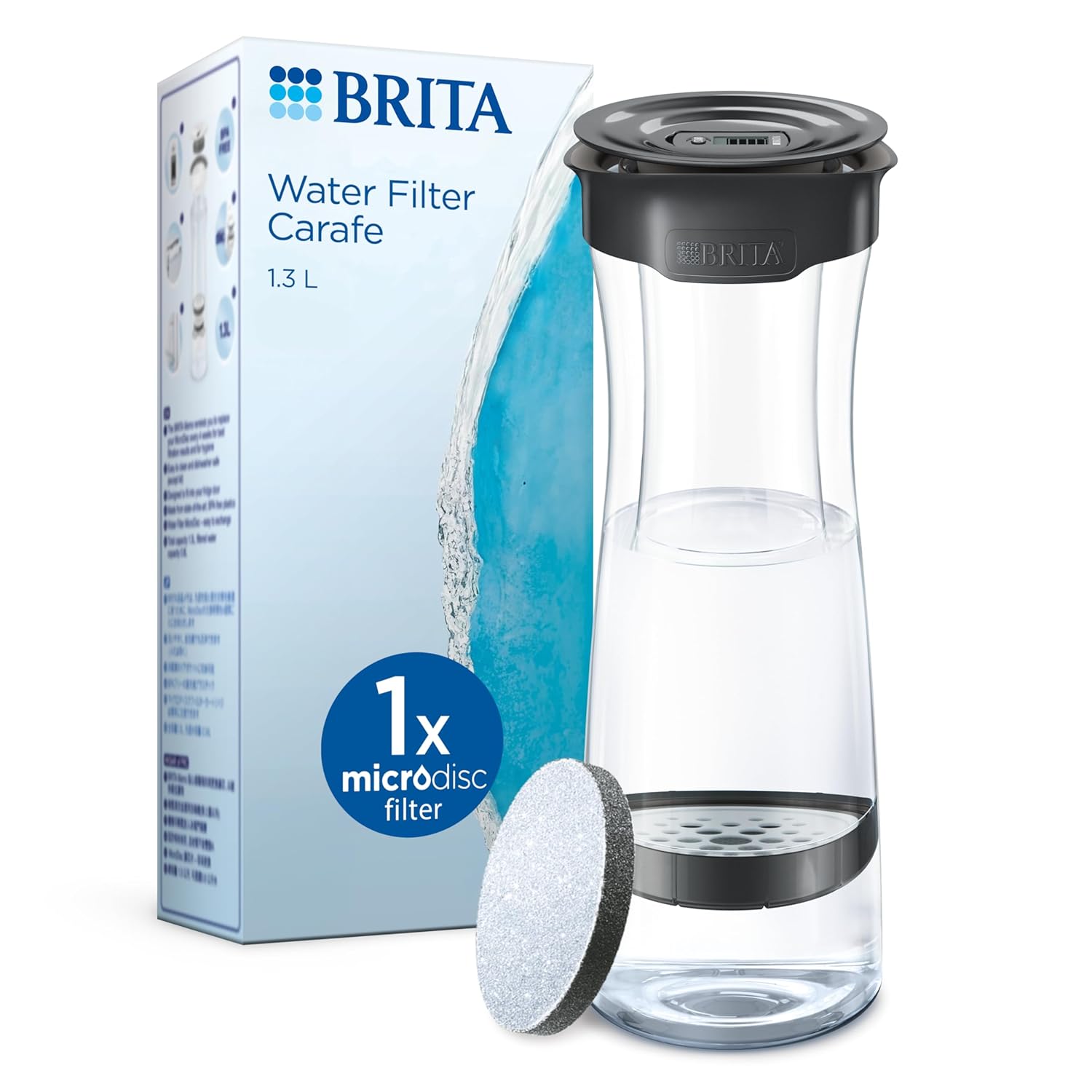 BRITA 1030345 Filter Bottle, Charcoal Grey, 1, 3L