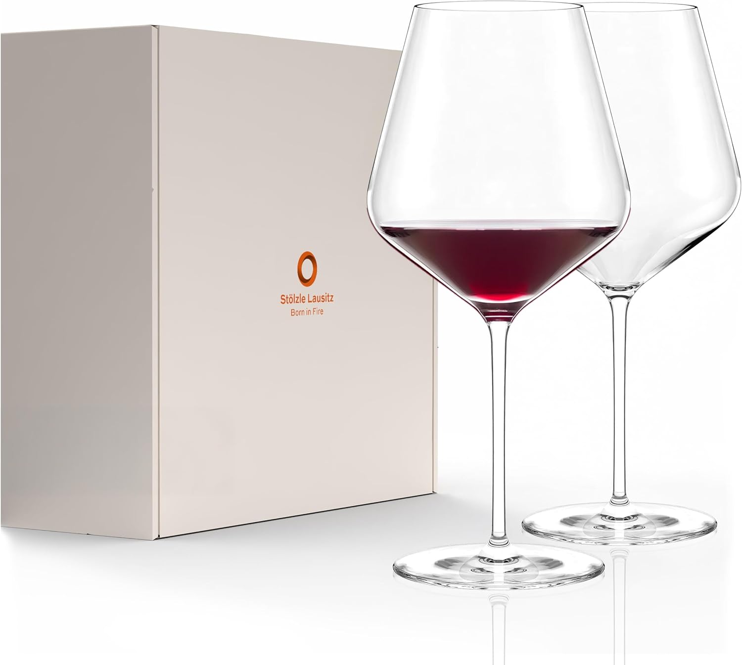 Stölzle Lausitz Store Stölzle Lausitz Burgundy Goblet Starlight Set of 2 I 820 ml Red Wine Glasses Ideal for Burgundy I Extra Thin Burgundy Glasses I Dishwasher Safe Wine Goblets for Maximum Flavour Development
