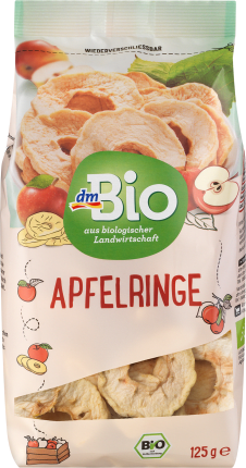 dmBio Dried fruit apple rings, 125 g