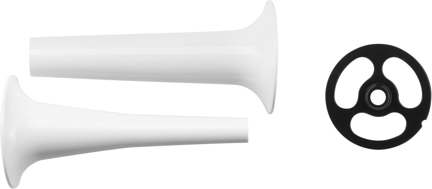 KitchenAid Accessories Sausage Filler, 5KSMSSA Sausage Press for Meat Grinder for KitchenAid Food Processor, 2 Sausage Stuffing Horns in Small and Large Size
